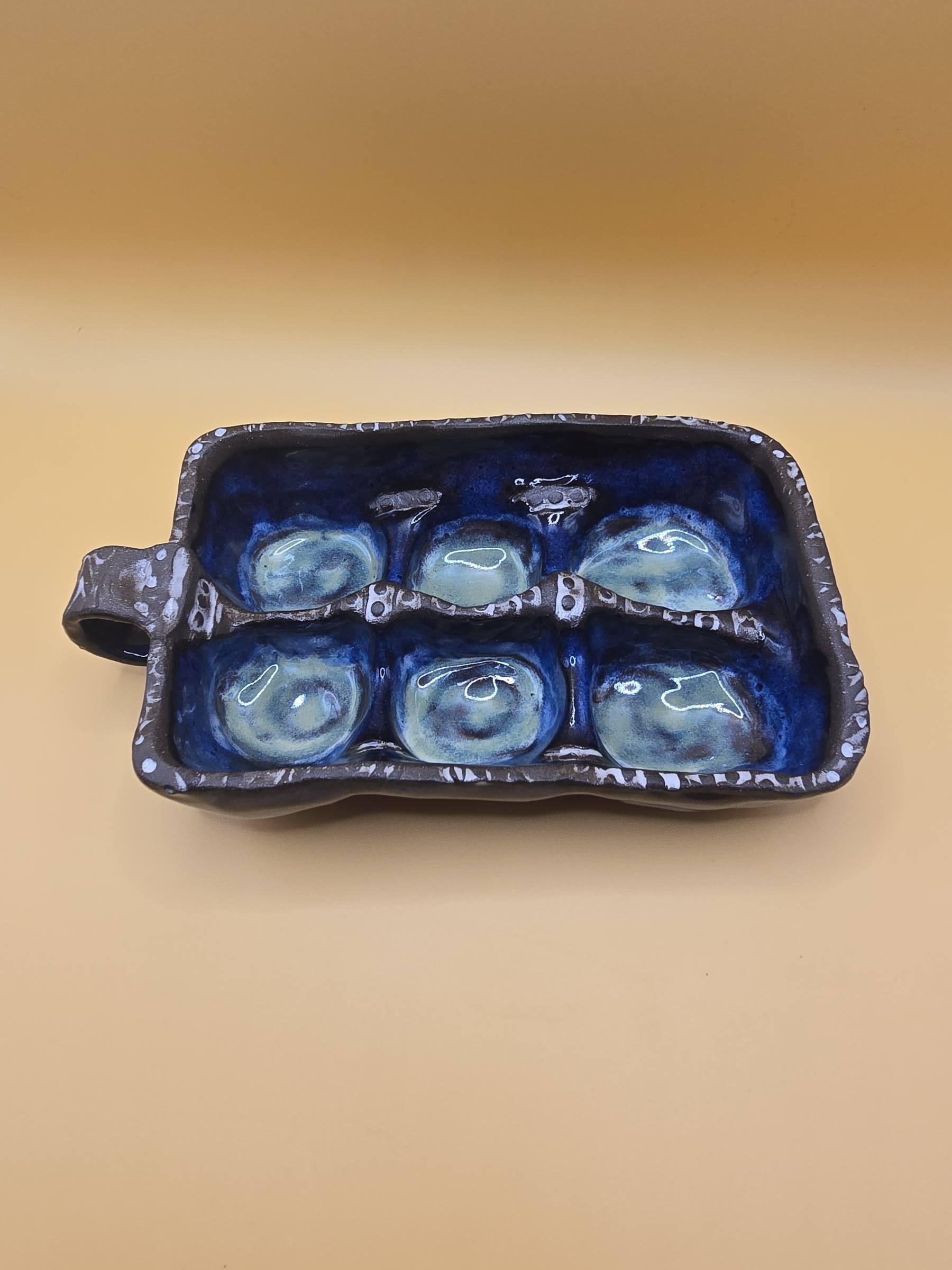 Handmade 6-egg ceramic holder by Clay Therapy