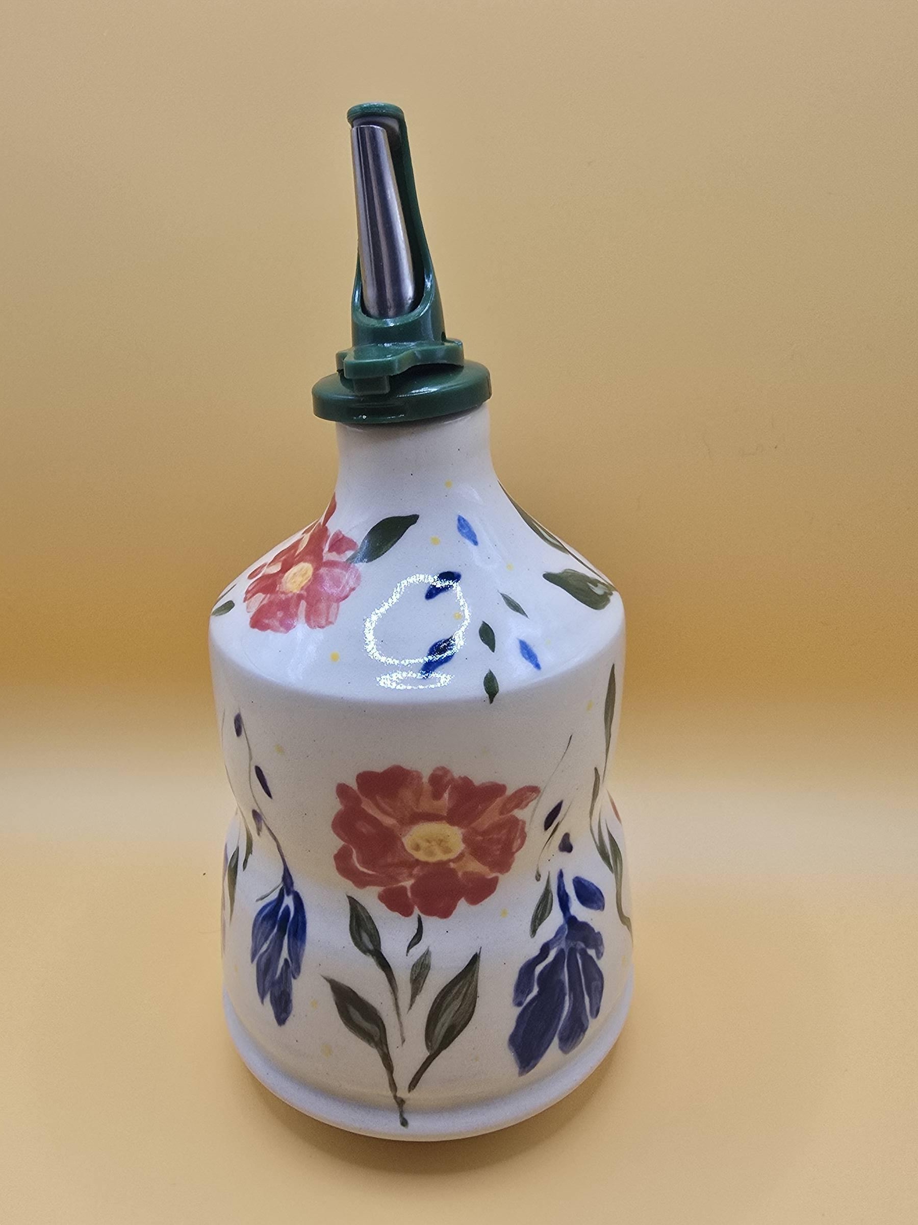 Handmade olive oil vessel by Clay Therapy